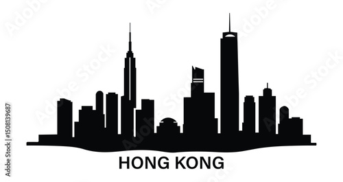 Hong Kong city skyline silhouette