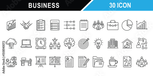 business  related 30 outline icons set