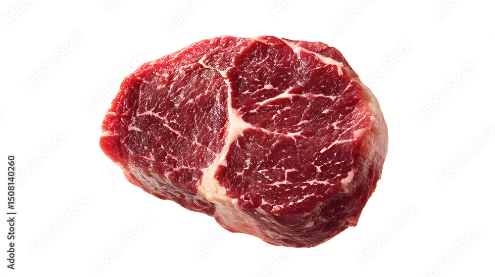 Fototapeta premium Prime Raw Steak Marbling Detail, Red-Pink Hues