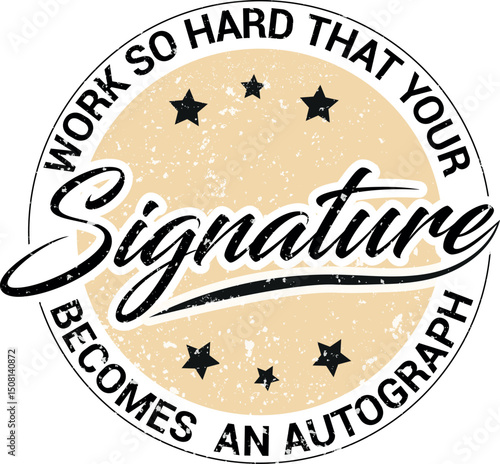 Print creative custom vintage autograph singnature t shirt design