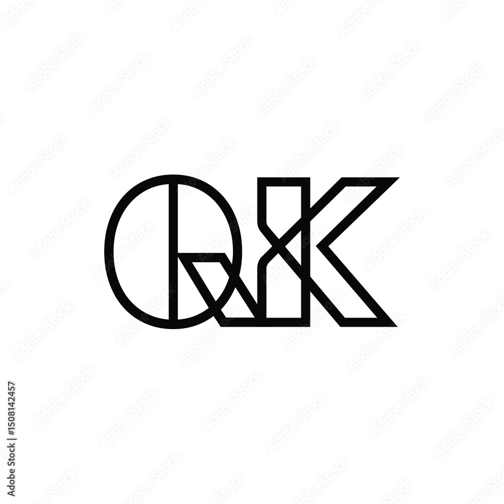 QK monogram logo design letter text name symbol monochrome logotype alphabet character simple logo QK monogram logo design letter text name symbol monochrome logotype alphabet character simple logo