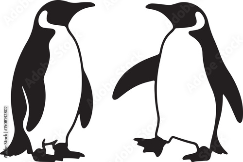 penguin shape, arctic bird, flightless bird, penguin outline, polar animal, black penguin, cute penguin, winter animal, icy bird, wildlife icon, waddling penguin, baby penguin,