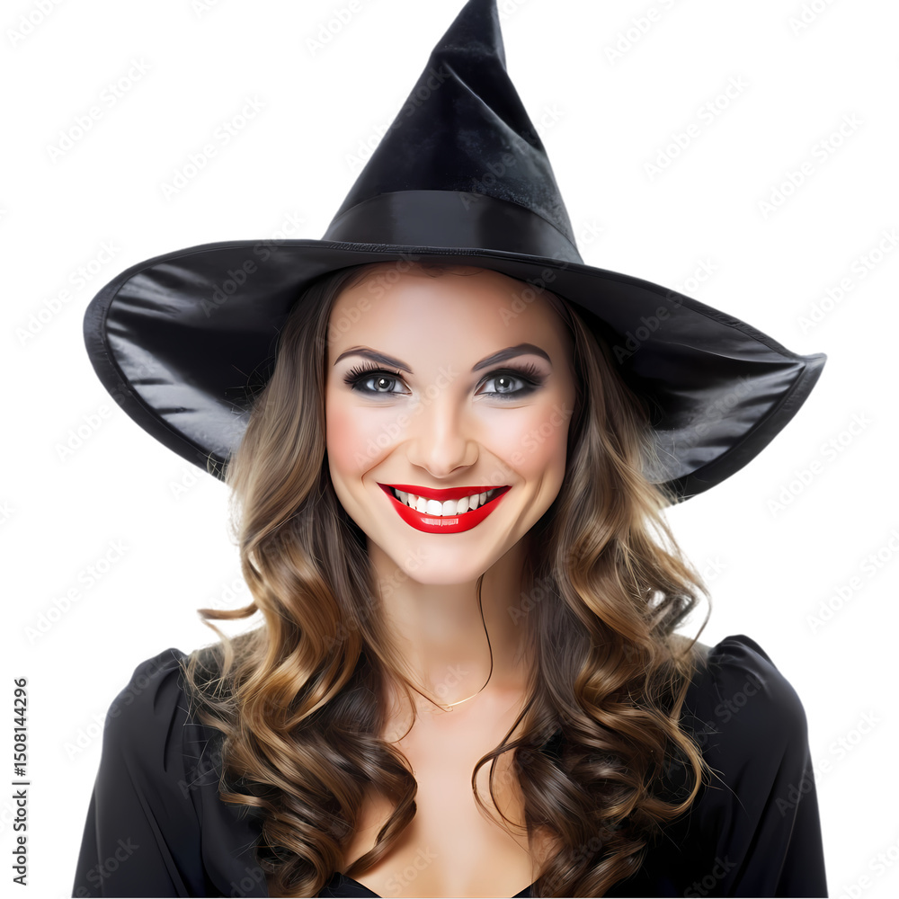 Smiling Woman in Witch Costume Smiling Woman in Witch Costume