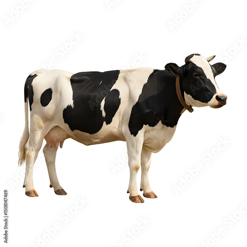 High-Quality Black and White Holstein Cow Image without any background  PNG
