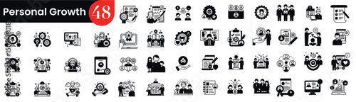 Icons representing personal growth and development concepts. Vector illustration