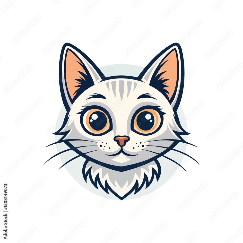 Fototapeta premium cat silhouette happy pets logo with some color variations, simple monochromatic animal logo for rescue, adoption, pet care or veterinary design