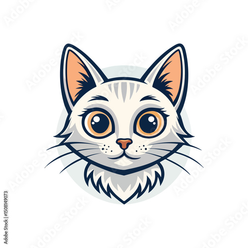 cat silhouette happy pets logo with some color variations, simple monochromatic animal logo for rescue, adoption, pet care or veterinary design