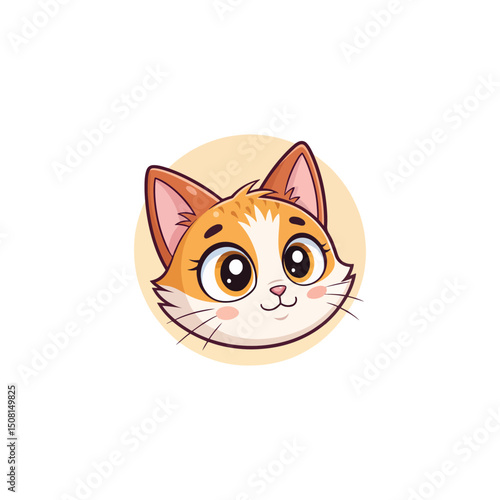 cat silhouette happy pets logo with some color variations, simple monochromatic animal logo for rescue, adoption, pet care or veterinary design