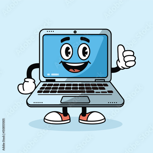 smiling computer cartoon
