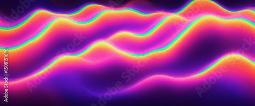 neon wave abstract pattern