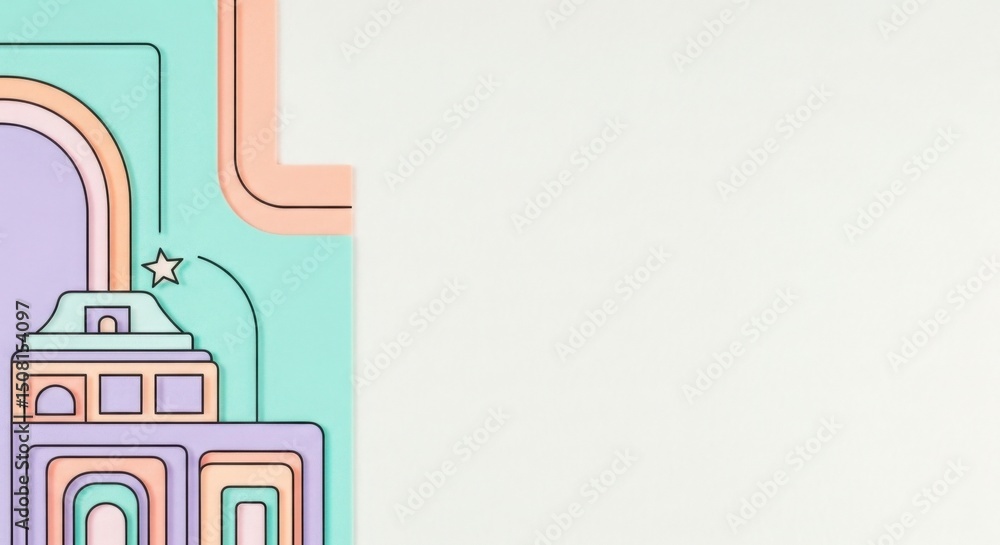 Good business advertising. Abstract geometric art with pastel colors and star design Good business advertising. Abstract geometric art with pastel colors and star design