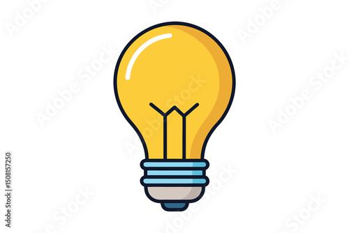 3d light bulb idea icon isolated on white background
