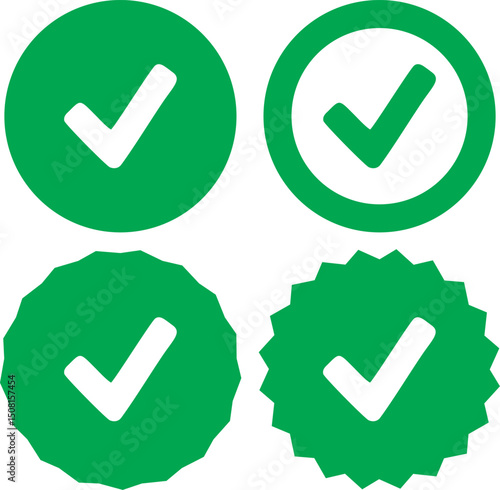 green checkmark icons for approval and verification