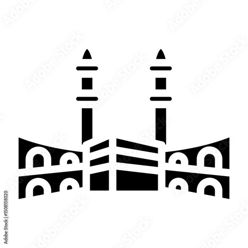 Masjid alHaram Vector Glyph Icon Design