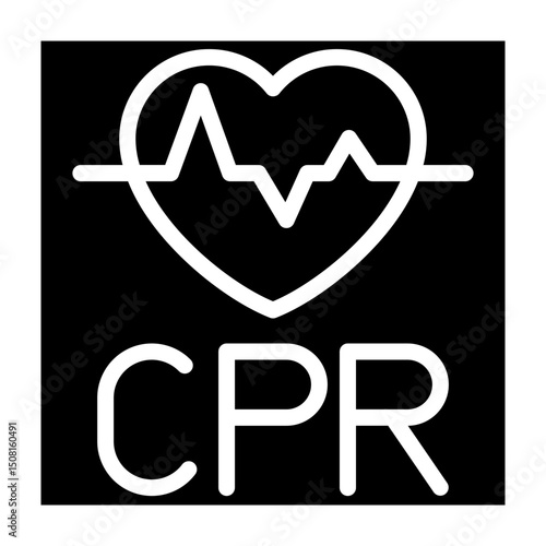 CRP (Cardiopulmonary Resuscitation) Vector Glyph Icon Design