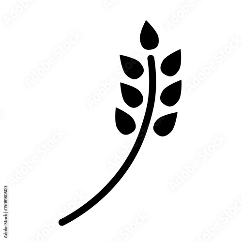 Wheat Vector Glyph Icon Design