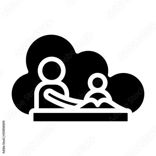 Online Tutoring Vector Glyph Icon Design