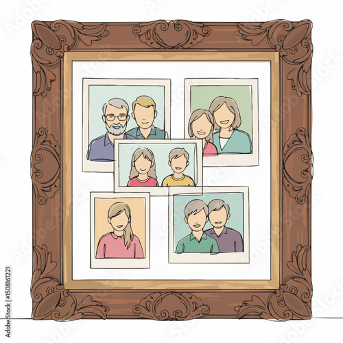 A family photo in a frame, a heartwarming portrayal of family bonds and cherished memories