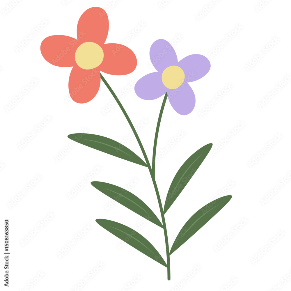 Naklejka premium Hand Drawn Flower Element