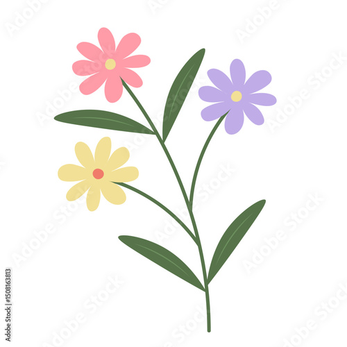 Hand Drawn Flower Element