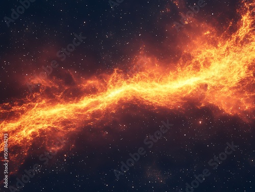 Wallpaper Mural Fiery nebula in deep space Torontodigital.ca