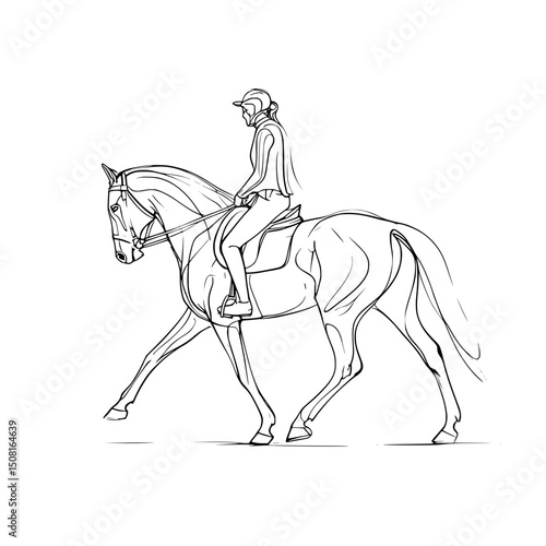 Joyful Horse Day Celebration - Minimalist Rider Illustration