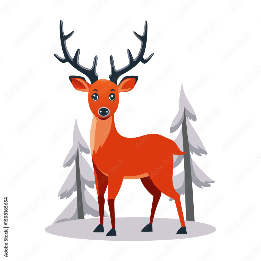 Fototapeta premium Geometric Deer Head Vector Design