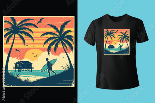 Summer Mood T-Shirt Artwork – Ocean, Fun, and Sun, Summer Graphic Tee – Trendy Design for Hot Days, Vibrant Summer Vibes T-Shirt – Colorful Seasonal Artwork.