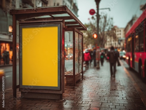 Urban Bus Stop Advertisement Mockup for Street Marketing