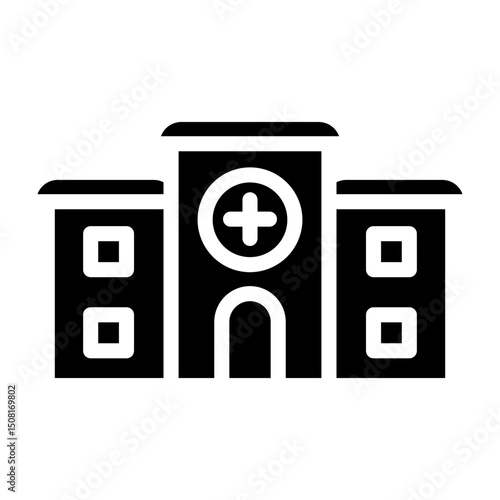 Hospital Vector Glyph Icon Design
