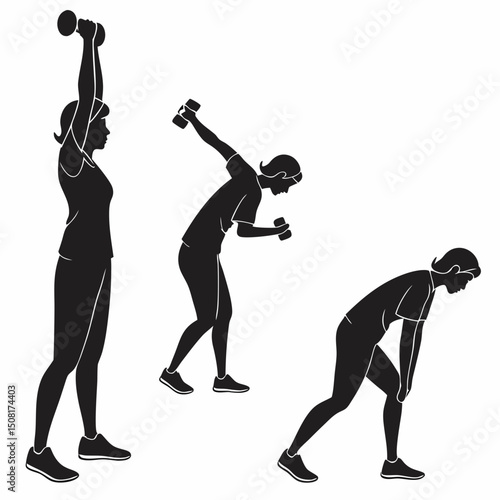 silhouette of a body builder or athlete women