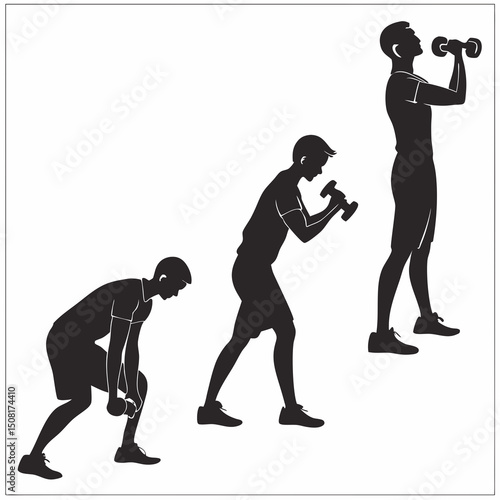 silhouette of a body builder or athlete man