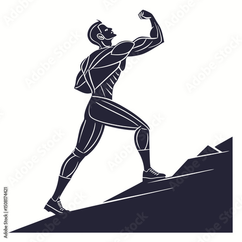 silhouette of a body builder man