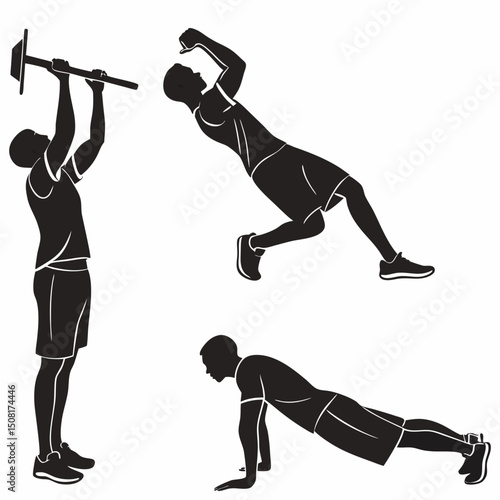 silhouette of a man exercising
