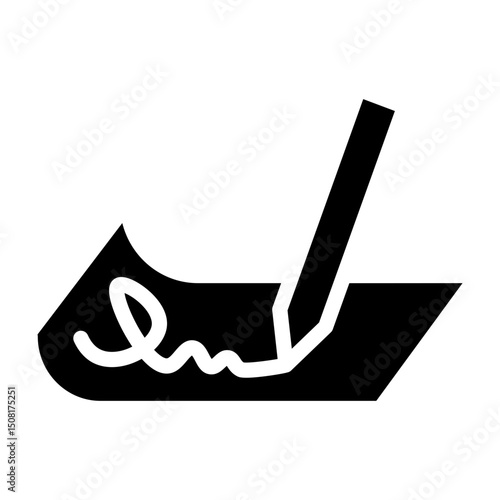 Signature Pad Vector Glyph Icon Design