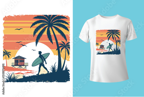 Summer Mood T-Shirt Artwork – Ocean, Fun, and Sun, Summer Graphic Tee – Trendy Design for Hot Days, Vibrant Summer Vibes T-Shirt – Colorful Seasonal Artwork.