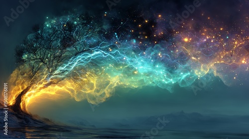 BLUE SMOKE in the form of lightning and electric discharge