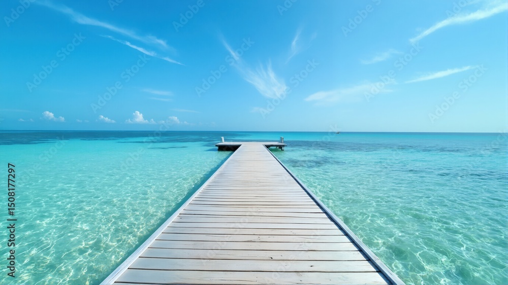 Fototapeta premium wooden pier on the sea