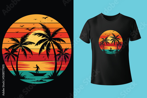 Summer Mood T-Shirt Artwork – Ocean, Fun, and Sun, Summer Graphic Tee – Trendy Design for Hot Days, Vibrant Summer Vibes T-Shirt – Colorful Seasonal Artwork.