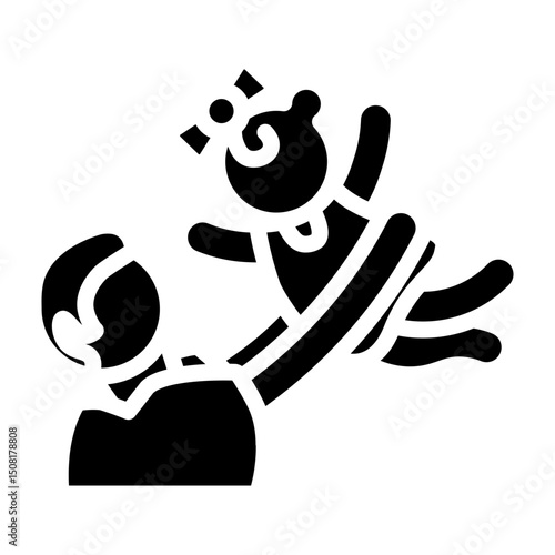 Dad and Daughter Vector Glyph Icon Design