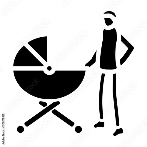 Single Father Vector Glyph Icon Design