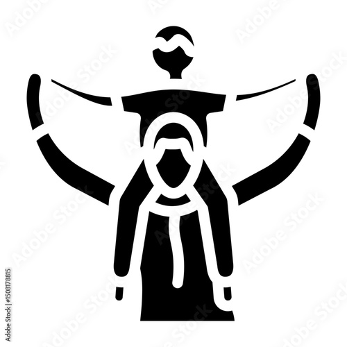 Dad and Son Vector Glyph Icon Design