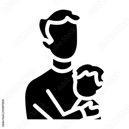 Father Hug Vector Glyph Icon Design