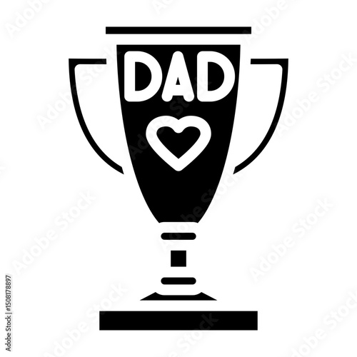 Trophy for Dad Vector Glyph Icon Design