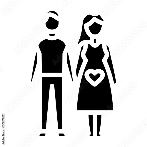Expecting Dad Vector Glyph Icon Design