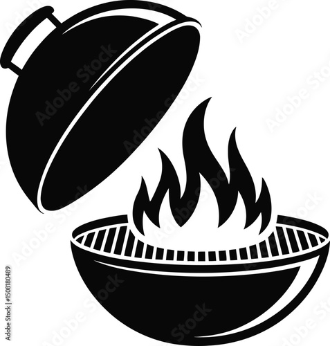BBQ Grill Premium Silhouette Vector