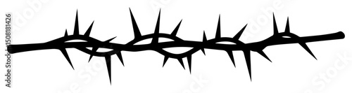 thorn branch christian symbol silhouette vector