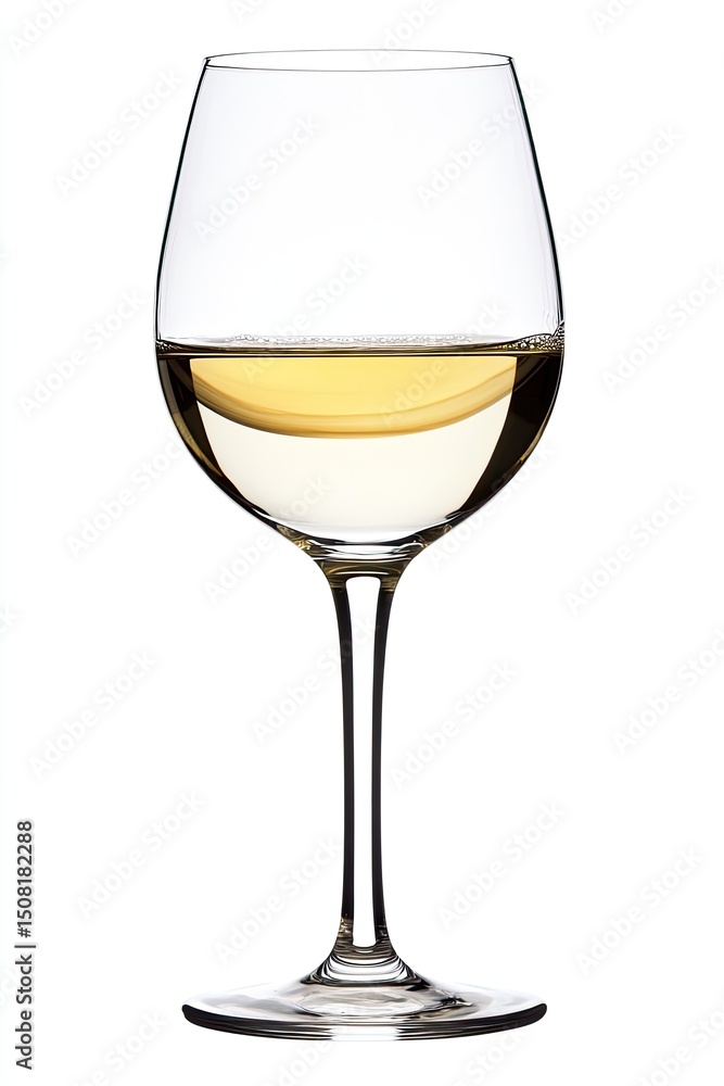 Clear wine glass filled with pale yellow liquid Clear wine glass filled with pale yellow liquid