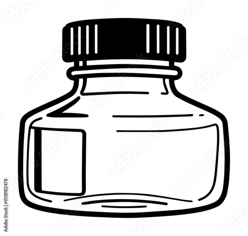 ink bottle vintage style vector illustration
