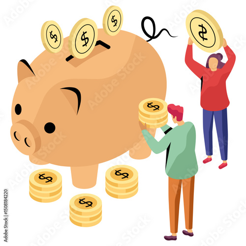 An editable design illustration of savings 
